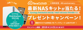 キャンペーン/祝4周年！TeraCLOUDビッグプレゼントキャンペーン