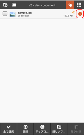 iアイコンをタップする