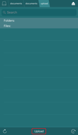 アップロード先を選択し「Upload」をタップ