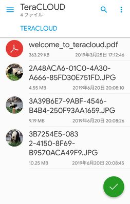 ファイルがInfiniCLOUDにコピー